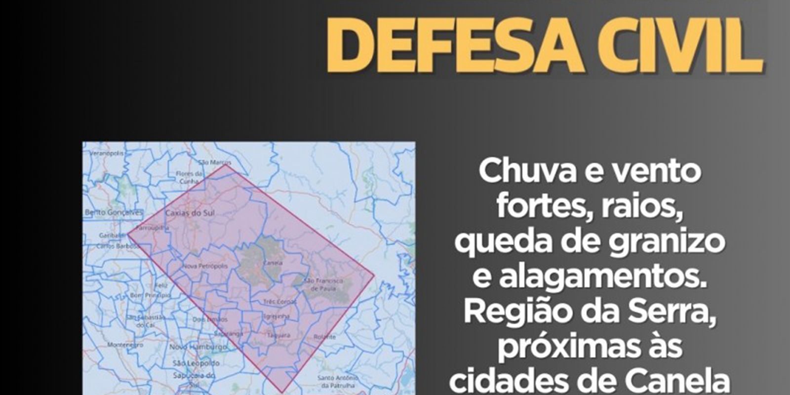 Defesa Civil alerta população para risco de novos temporais no RS