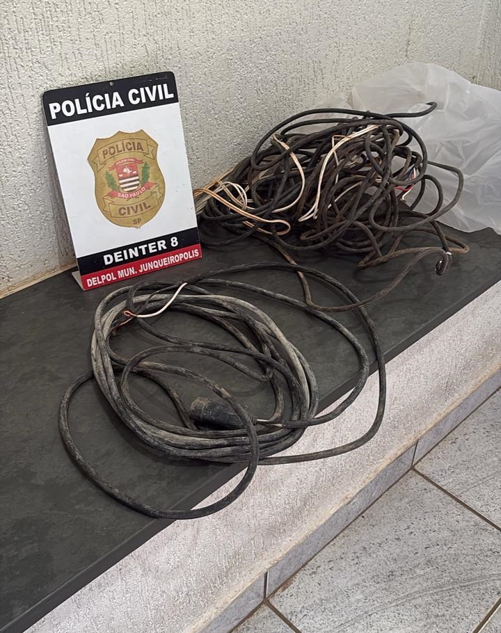 Polícia identifica em Junqueirópolis suspeito de furtar fios de cobre e o comerciante receptador