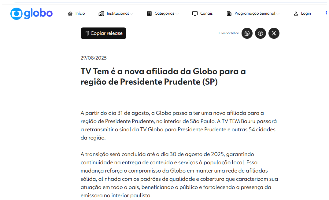 Globo e TV TEM mentem!