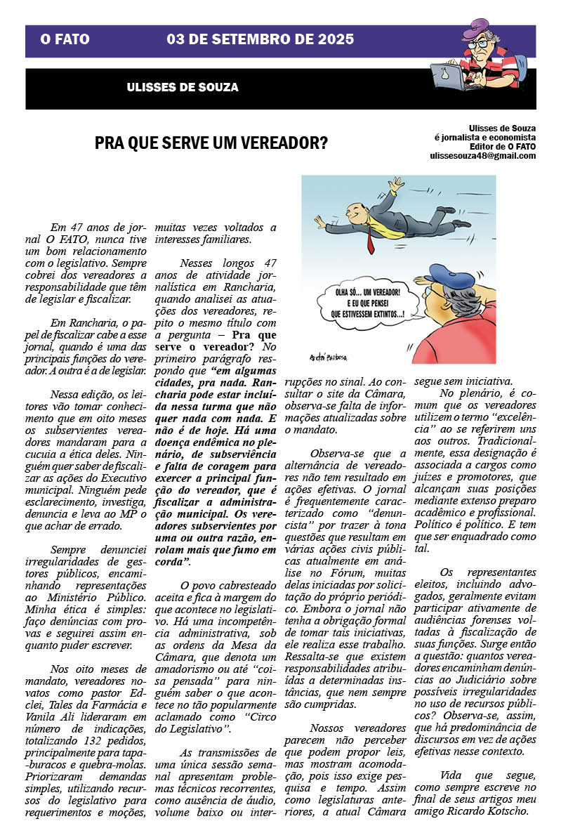 Pra que serve um vereador?