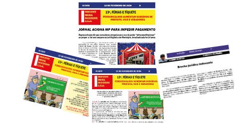 Vereadores, prefeito e vice são acusados de se utilizarem de penduricalhos para aumentar seus “salários”