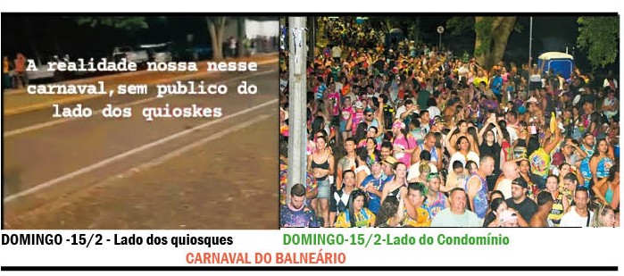Carnaval do balneário se divide em duas alas: lado vip e lado desprezado