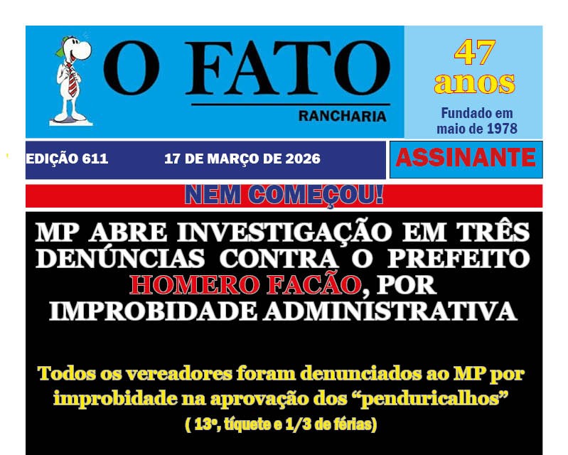 Prefeito Homero Facão é denunciado em três representações que pedem apuração por improbidade administrativa