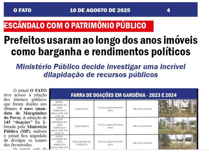 Promotor dá 15 dias para prefeitura revogar 145 doações de imóveis municipais