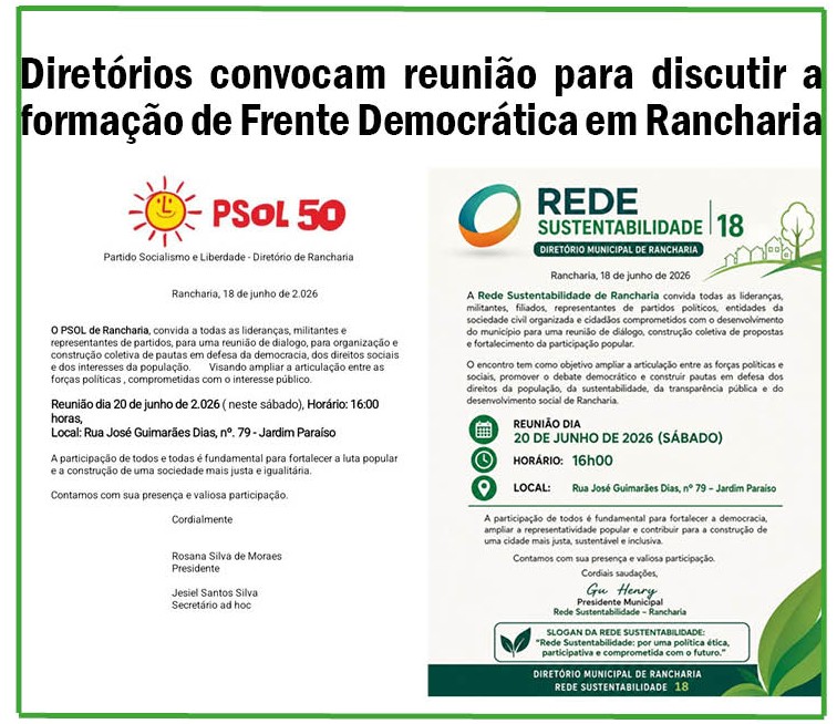 Diretórios vão debater propostas para a participação popular em Rancharia